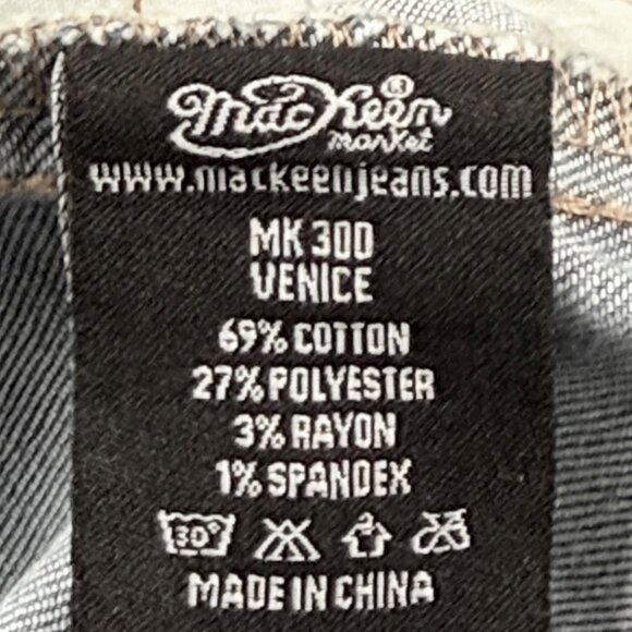 Mackeen Mens Venice Rhinestones Blue Denim Jacket Sz XXL Distressed Thunder NWOT - Picture 9 of 11